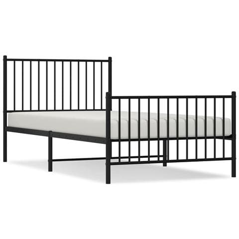 Giroletto Con Testiera E Pediera Metallo Nero 100x200 Cm - Foto 2