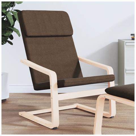 Sedia Relax Marrone Scuro In Tessuto - Foto 9