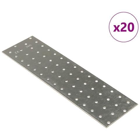 Piastre Forate 20 pz 2 mm 300x80 mm Acciaio Zincato - Foto 1