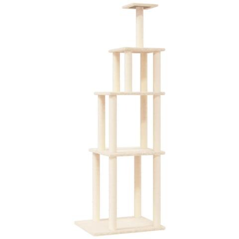Albero Per Gatti Con Tiragraffi In Sisal Crema 183 Cm - Foto 1
