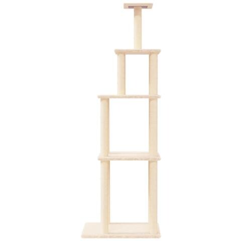 Albero Per Gatti Con Tiragraffi In Sisal Crema 183 Cm - Foto 2