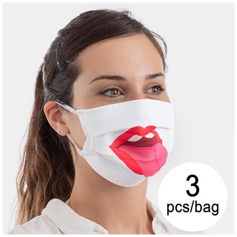 Mascherina Igienica In Stoffa Riutilizzabile Tongue Taglia M (pacco Da 3) 3 (m) (3 Uds) - Foto 1