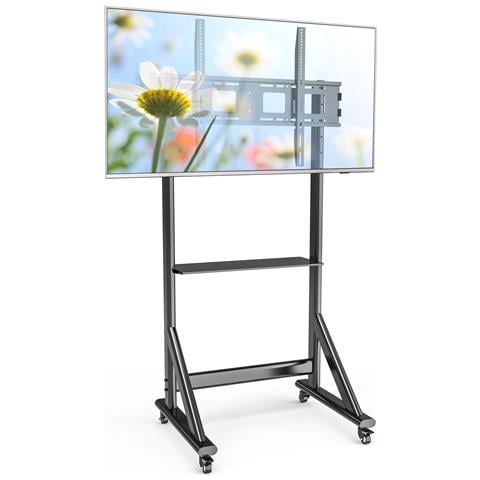 Supporto Da Pavimento Tv Lcd /led 55-100'' Altezza Regolabile Con Mensola - Foto 3