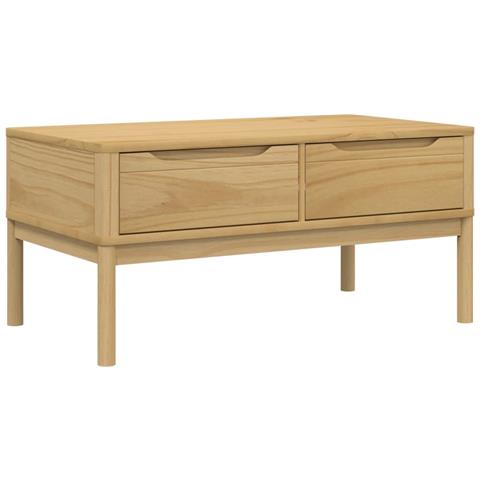 Tavolino Floro Marrone Cera 99x55,5x45 Cm In Legno Di Pino - Foto 2