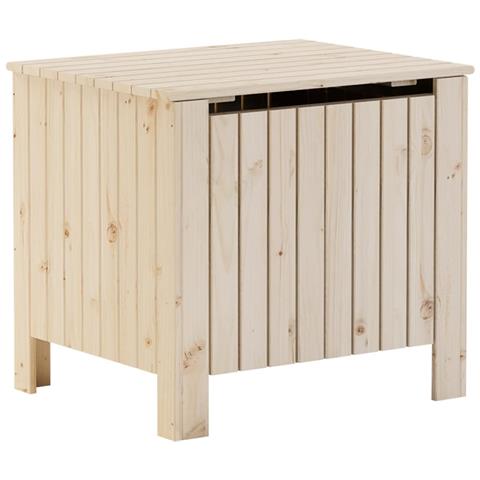 Contenitore Con Coperchio Rana 60x49x54 Cm Legno Massello Pino - Foto 2