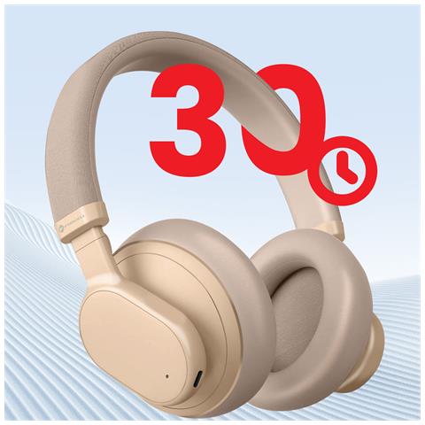 Cuffie Bluetooth Con Riduzione Del Rumore Autonomia 30 Ore, Beige - Foto 2