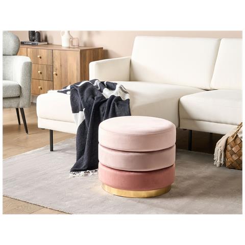 Pouf Louin Velluto Rosa - Foto 1