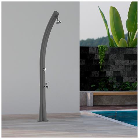 Rio Ss0935 Gray Doccia Solare Curva In Polietilene Serbatoio 25 L Con Lavapiedi Grigio - Foto 1