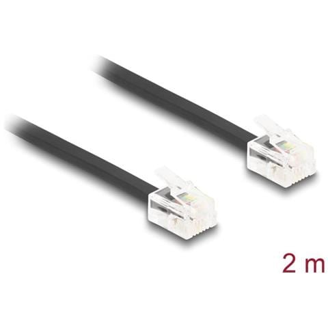 Delock Cavo Telefonico Da Spina Rj11 A Spina Rj11 Nero 2 M - Foto 1