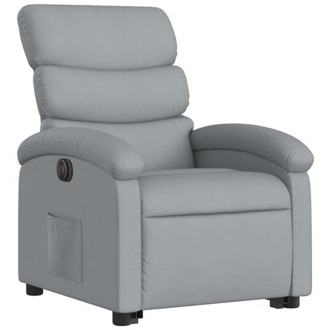 Poltrona Reclinante Alzapersona Elettrica Grigio Chiaro Tessuto - Foto 3