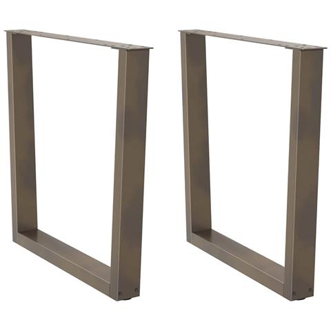 Gambe Per Tavolo Pranzo A V 2pz Naturale 90x(72-73,3)cm Acciaio - Foto 1
