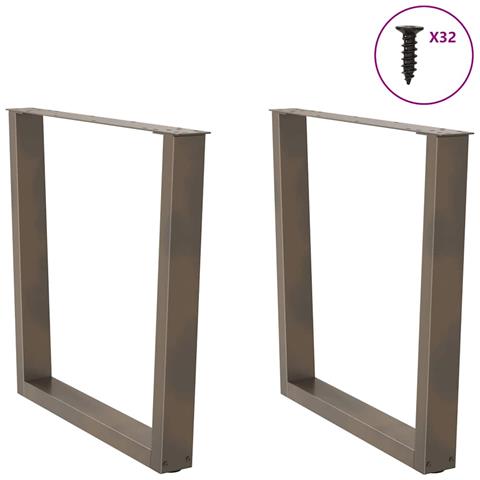 Gambe Per Tavolo Pranzo A V 2pz Naturale 90x(72-73,3)cm Acciaio - Foto 3