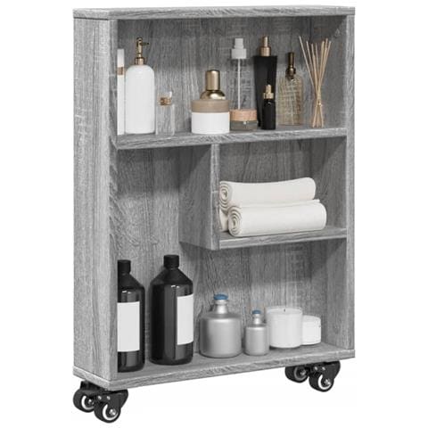 Carrello Stretto Grigio Sonoma 48x13x68 Cm In Truciolato - Foto 1