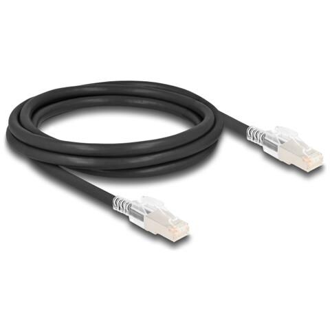 Cavo di rete RJ45 Cat. 6A S /FTP con clip di sicurezza 2 m nero - Foto 2