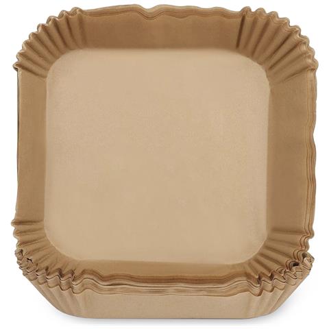Carta Per Friggitrice Ad Aria, 50 Pezzi, Quadrata, Carta Da Forno Antiaderente Monouso Non Perforata Per Cottura, Arrosto, Microonde, Padella (20cm) - Foto 2