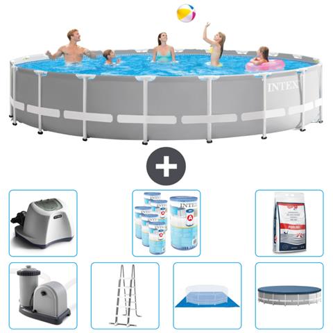 Piscina Fuori Terra - In Giro - 610x610x132 Cm - Grigio - Include Accessori Coordinati Cb58 - Foto 1