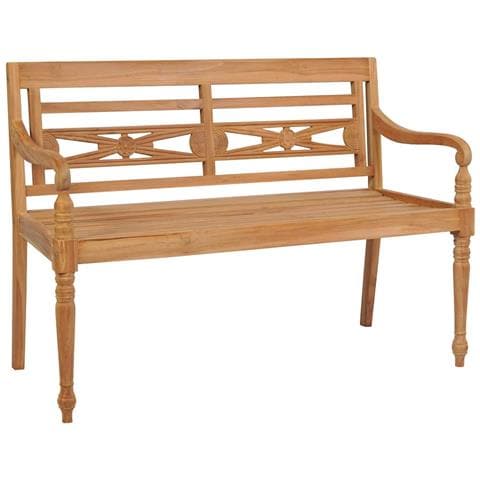 Panca Batavia Con Cuscino Grigio 120 Cm In Massello Di Teak - Foto 1