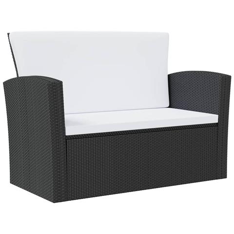 Set Divani Da Giardino 8 Pz Con Cuscini In Polyrattan Nero - Foto 2