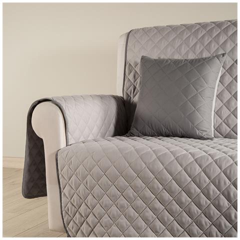 Copridivano Modern Modern Salvadivano In Microfibra Colore Grigio Misura 4 Posti - Foto 4