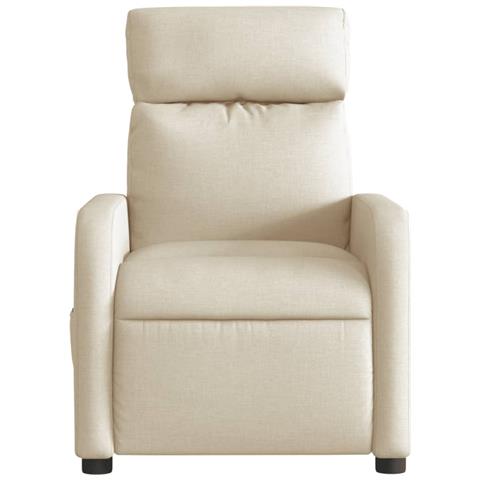 Poltrona Reclinabile Massaggiante Elettrica Crema in Tessuto - Foto 9