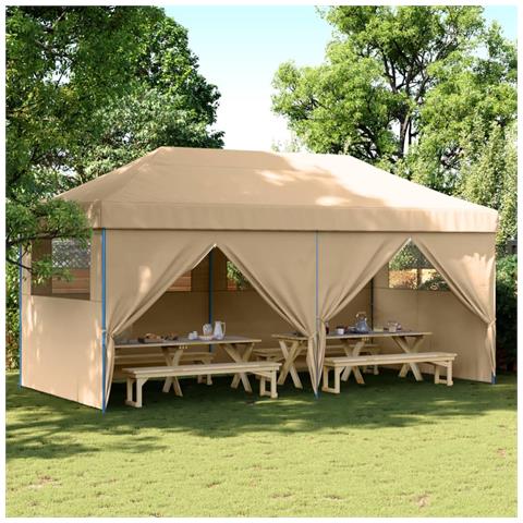 Tendone per Feste Pieghevole Pop-Up con 4 Pareti Beige - Foto 2