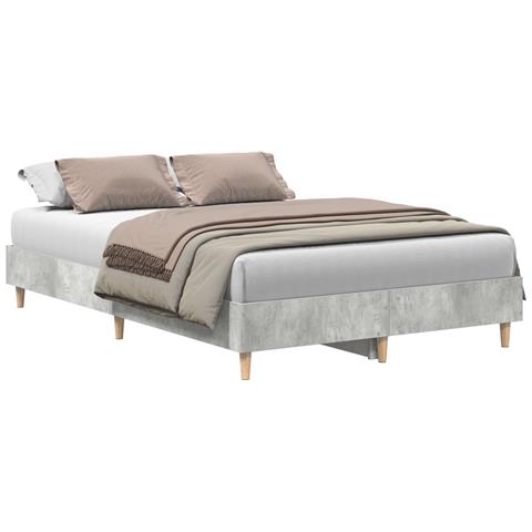 Rete letto 120x190 cm Grigio cemento in legno ingegnerizzato - Foto 1