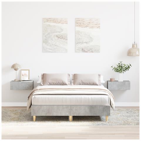 Rete letto 120x190 cm Grigio cemento in legno ingegnerizzato - Foto 2