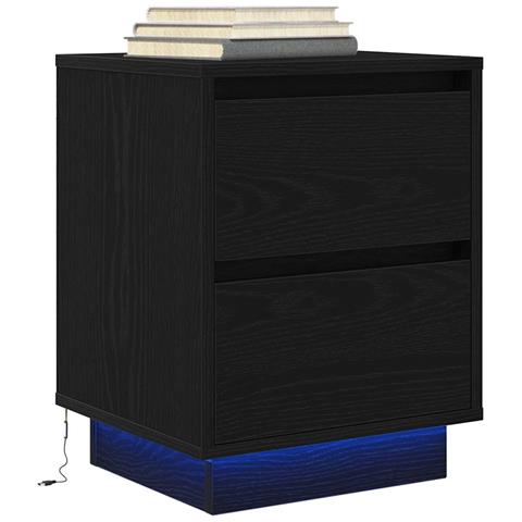 Comodino con Luci LED Nero 38x34x50 cm - Foto 2