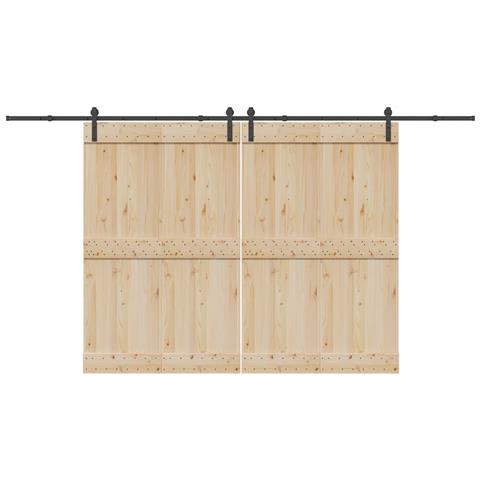 Kit di Binari per Porte Scorrevoli 400 cm Acciaio Nero - Foto 2