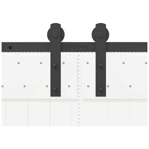 Kit di Binari per Porte Scorrevoli 400 cm Acciaio Nero - Foto 9