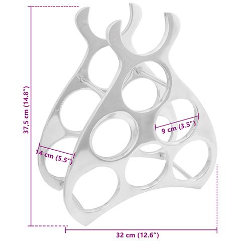 Porta Bottiglie di Vino Argento 38 x 33 x 13 cm Alluminio - Foto 7