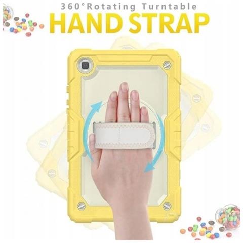 Custodia Per Samsung Galaxy Tab A7 2020 10,7” Con Supporto E Tracolla Gialla - Foto 4