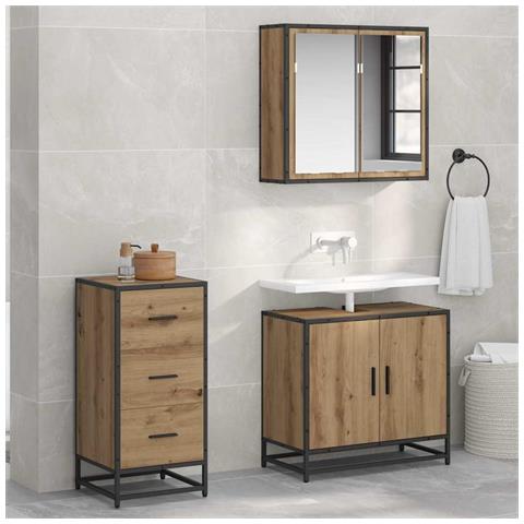 Credenza rovere artigianale 35,5 x 35 x 76 cm Legno multistrato - Foto 2