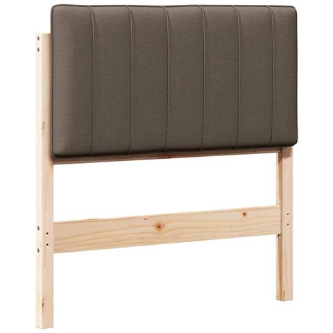Testiera imbottita Marrone e taupe 75 cm Pino massello - Foto 1