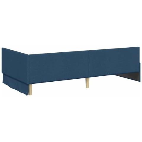 Struttura Letto Angolare con Materasso Altro 2 pcs Blu Tessuto - Foto 9