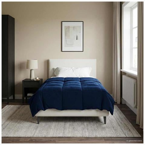 Piumone Completo Annuale Blu Scuro 135 x 200 cm Microfibra - Foto 2