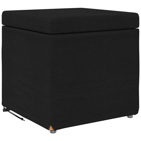 Pouf Nero 41 x 41 x 40 cm Tessuto e Legno Ingegnerizzato - Foto 1