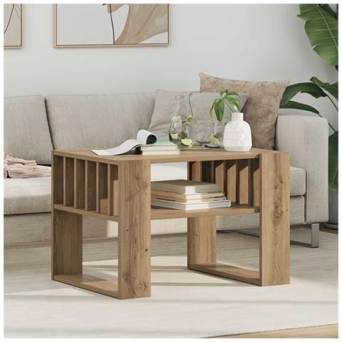 Tavolino da salotto Rovere artigianale 66 x 49,5 x 45 cm - Foto 2