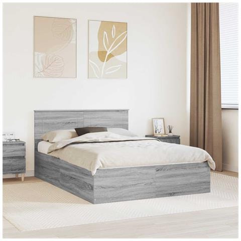 Struttura del letto con testiera Grigio Sonoma 150 x 200 cm - Foto 2