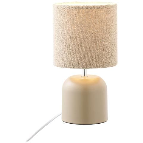 Lampada Da Tavolo Morley In Metallo Grigio Con Paralume In Tessuto Bouclé - Foto 2
