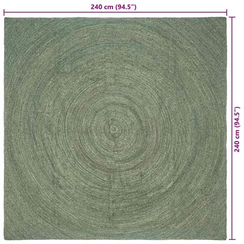 Tappeti per area Verde Oliva 240 x 240 cm Juta - Foto 7