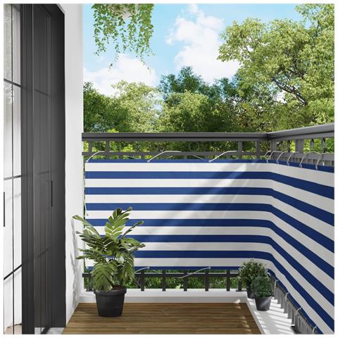 Schermo da balcone Blu e Bianco 100 x 300 cm Tessuto Oxford - Foto 2