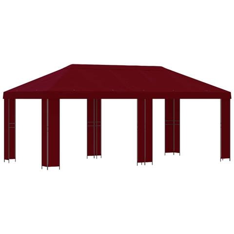 Gazebo da giardino 6 x 3 m Borgogna Poliestere e Acciaio 190 - Foto 1