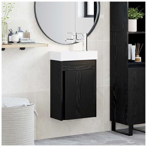 Mobile bagno con rubinetto Rovere Nero 40,5 x 22,5 x 62 cm - Foto 2