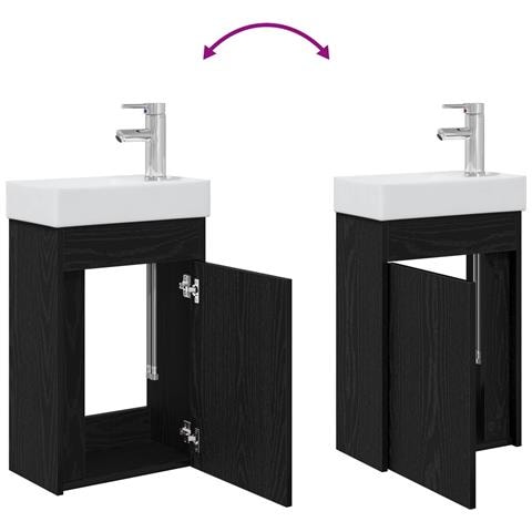 Mobile bagno con rubinetto Rovere Nero 40,5 x 22,5 x 62 cm - Foto 9