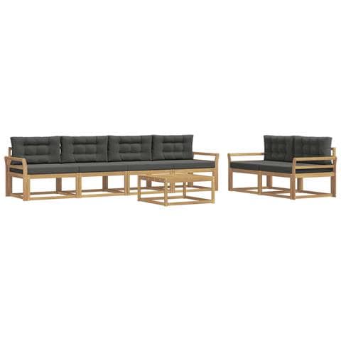 Set di divani da esterno con cuscino 6 pcs Bianco e Antracite - Foto 1