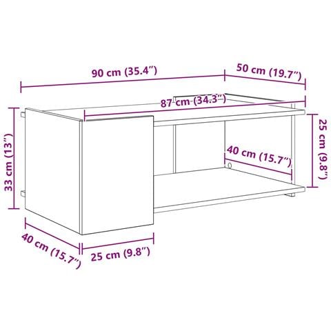 Tavolino da salotto Legno antico 90 x 50 x 33 cm - Foto 9