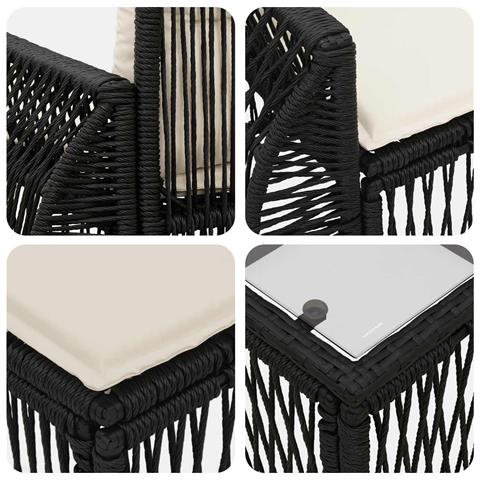 Set Divano da Giardino 9 pz Nero polyrattan - Foto 10