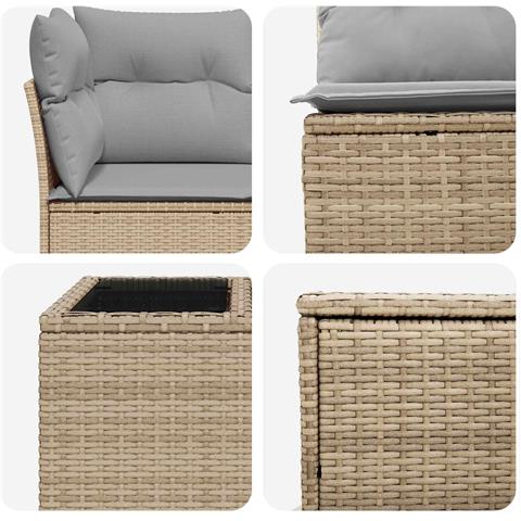 Set di divani 6 pz Beige e Grigio Chiaro - Foto 2