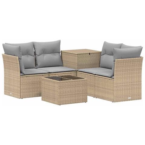 Set di divani 6 pz Beige e Grigio Chiaro - Foto 1